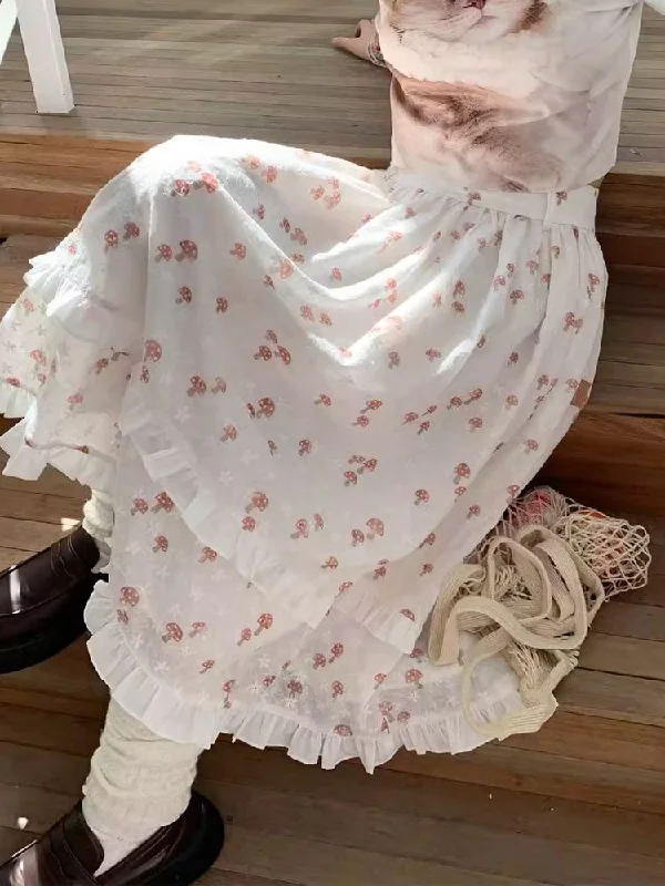 Double Layers Lace Peplum Half-body Skirt【s0000007707】 a-line skirt cut
