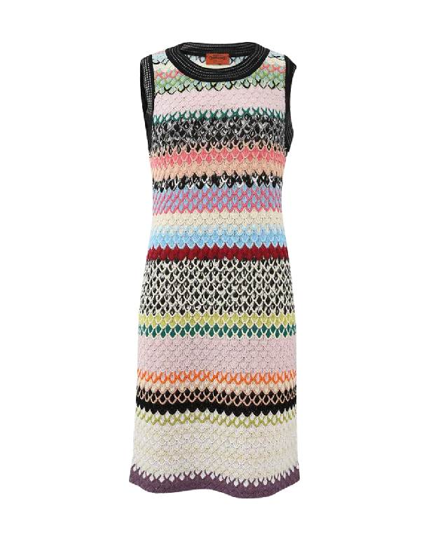 Stripe Scalloped Knit Dress Tunics Bestseller popular