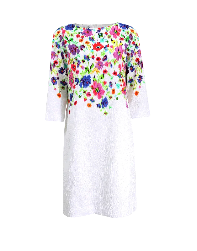 Cloque Floral Dress Tunics Trendy modern