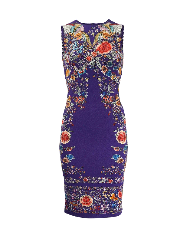 Garden Print Dress Tunics Party sparkling