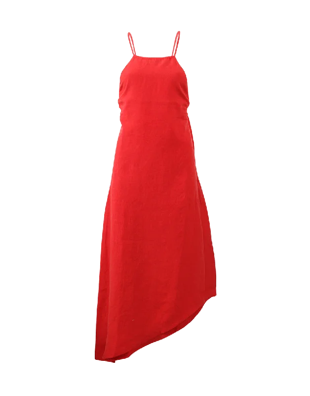 Linen Tie Back Dress Tunics Stylish elegant
