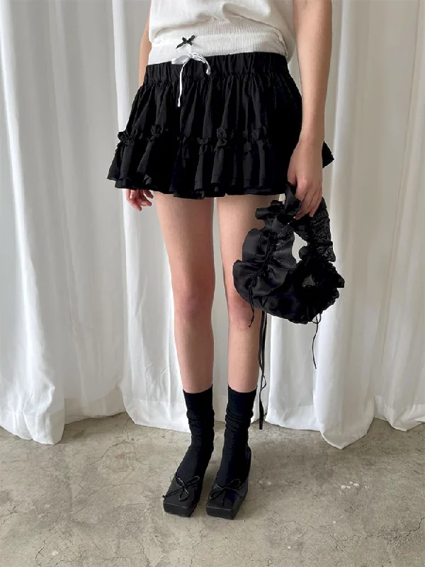 Multi Layered Lace Hem Cotton Skirt【s0000007458】 silk skirt sleek
