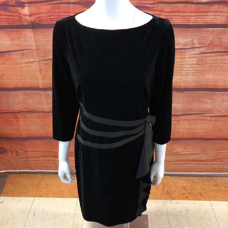 AMERICAN LIVING BLACK VELVET WAIST RUFFLE DRESS SIZE 12 NWT TCC Tunics Versatile all-occasion