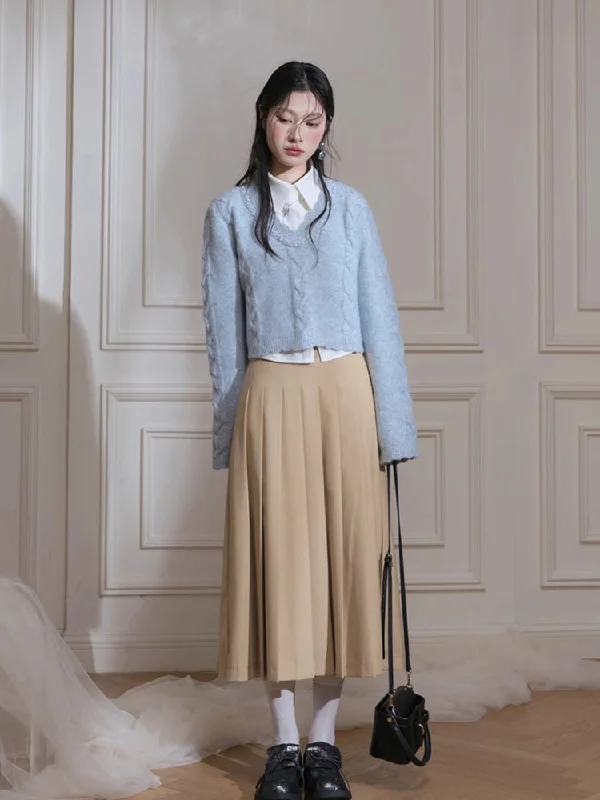 Pleated long skirt【s0000007218】 seamless skirt comfort