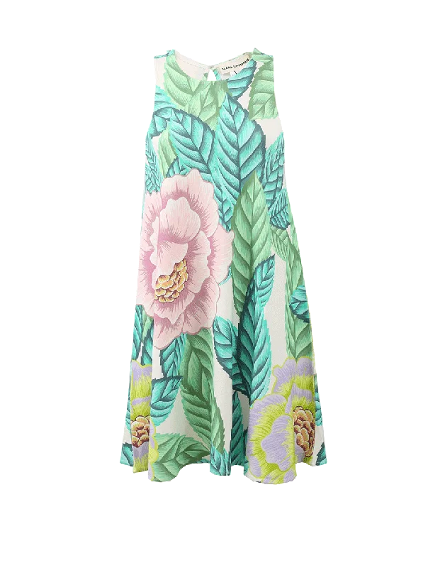Flora Spring Dress Tunics Satin smooth