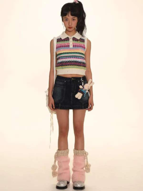 Denim half-body skirt【s0000006001】 lace skirt romantic