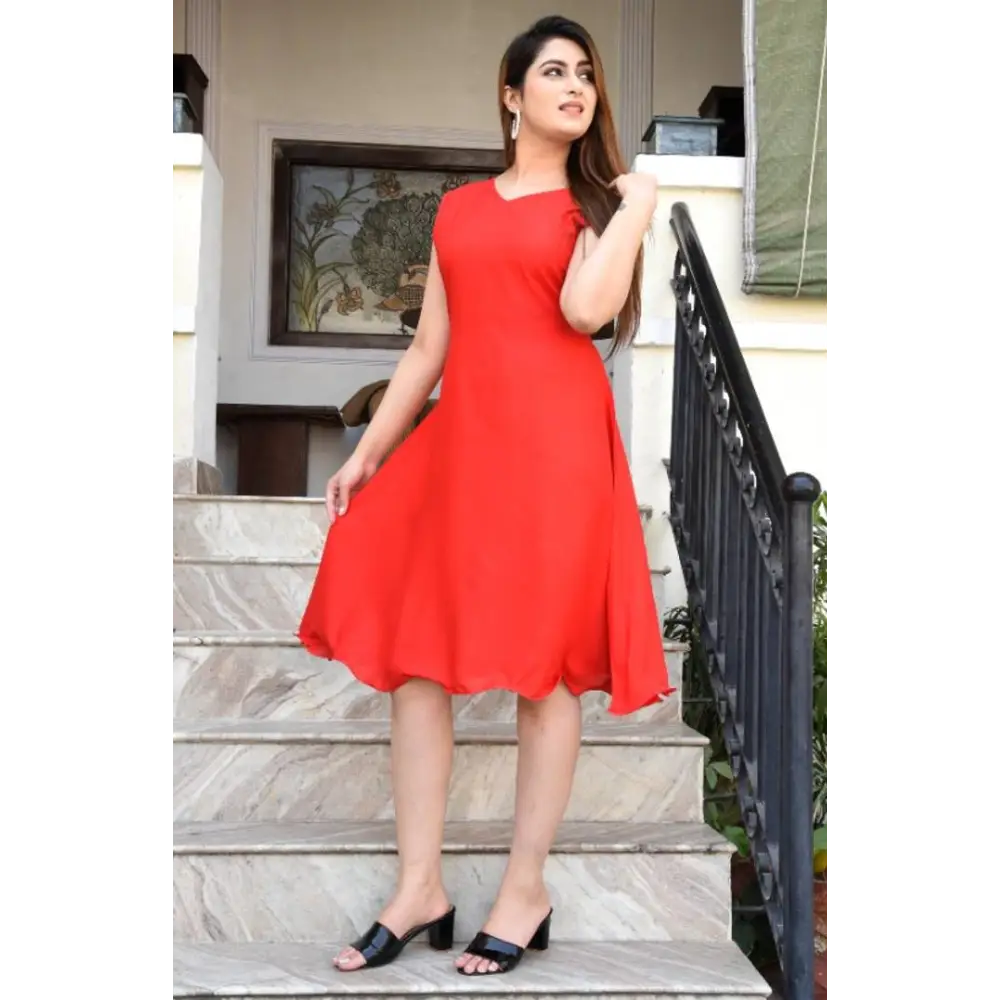 Women Stylish Solid A-Line Dress Tunics Stylish modern