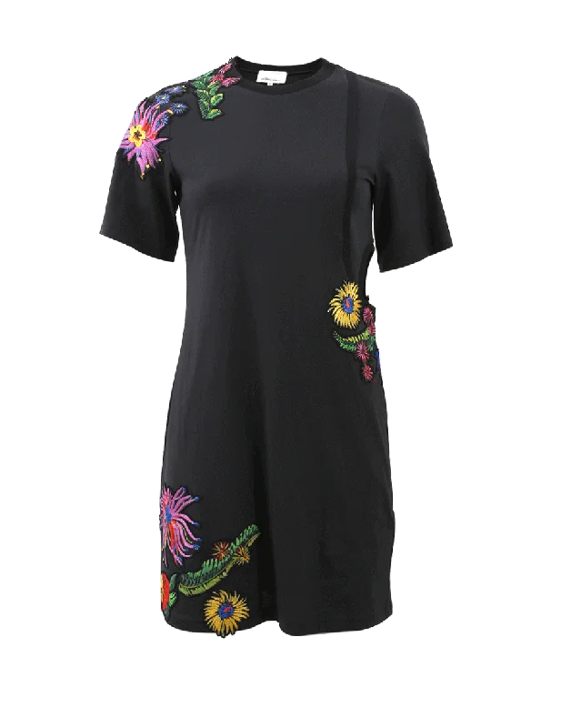 Floral Embroidered Dress Tunics Travel practical