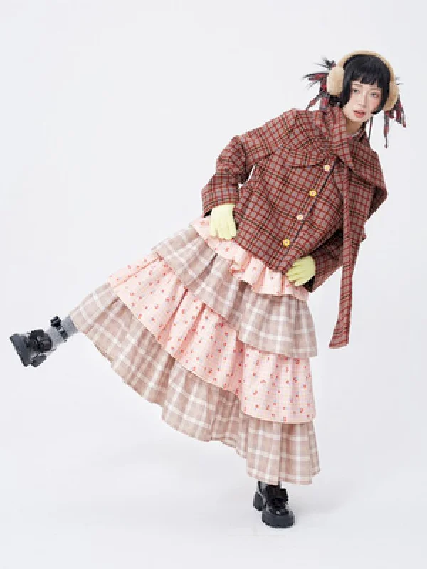 Niche girls tweed bustier skirt【s0000005581】 leather skirt modern