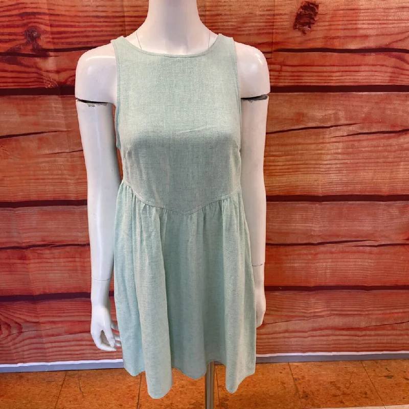 FORE MINT GREEN LINEN BLEND DRESS SIZE SMALL TCC Halter Neckline Beach