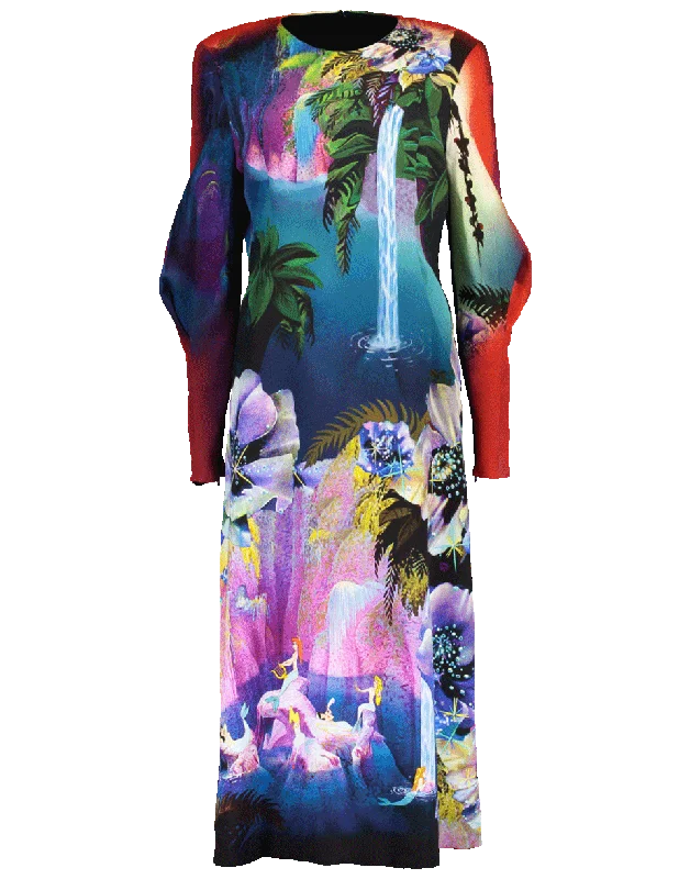 Waterfall Print Dress Tunics Modern contemporary