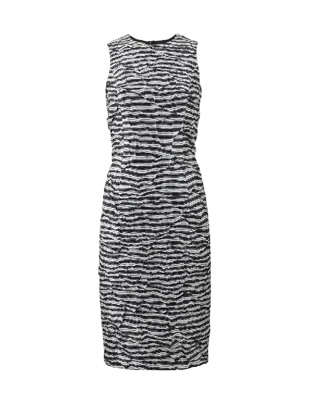 Textured Sheath Dress Tunics Seasonal trendy