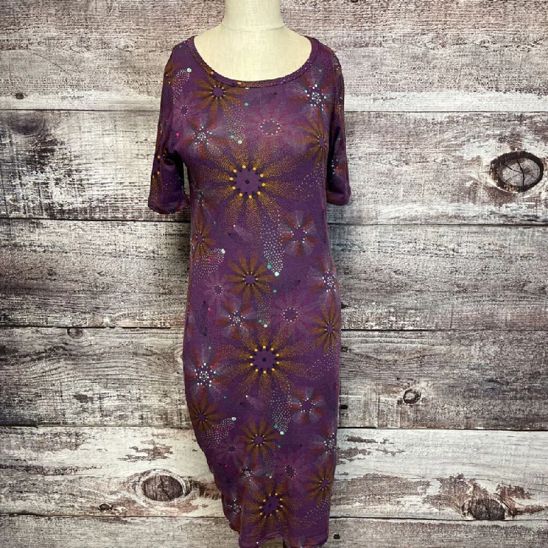 LULAROE PLUM MULTI DRESS SIZE SMALL TCC Tunics Long Elegant