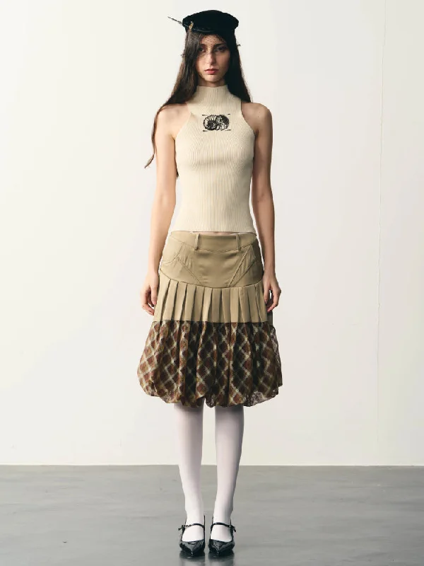 Plaid mesh tutu skirt【s0000007330】 lace skirt intricate