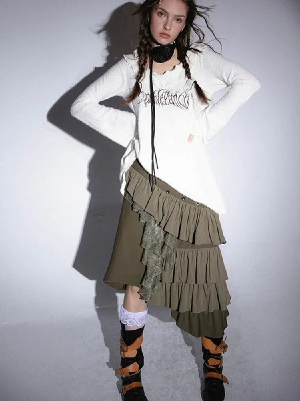 Irregular Nomadic Wanderlust Mid-Length Bustier Skirt【s0000005761】 vintage skirt charm