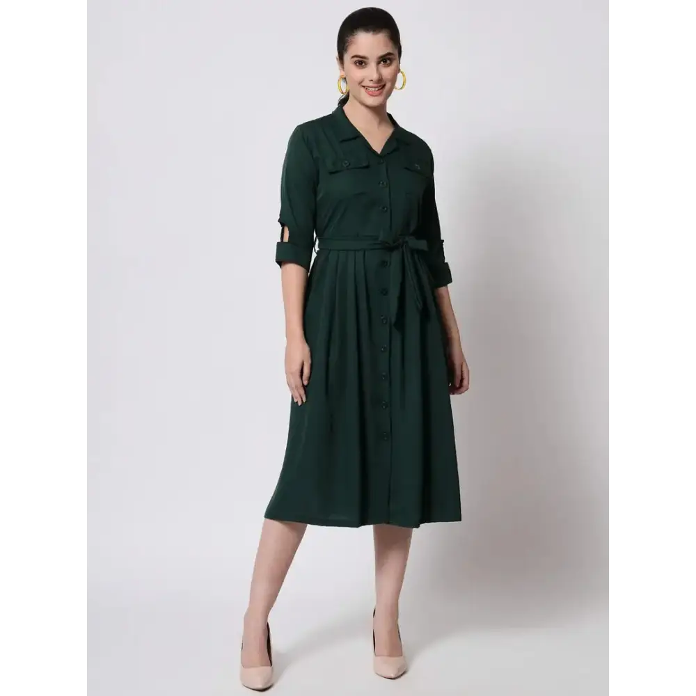 Stylish Crepe A-Line Dress For Women Tunics Chinos classic