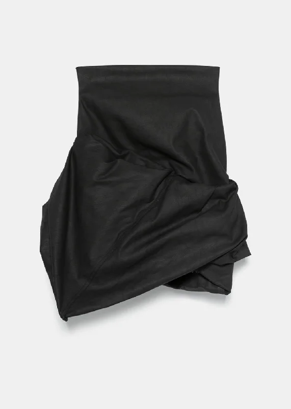 Black Draped Mini Skirt lightweight skirt design