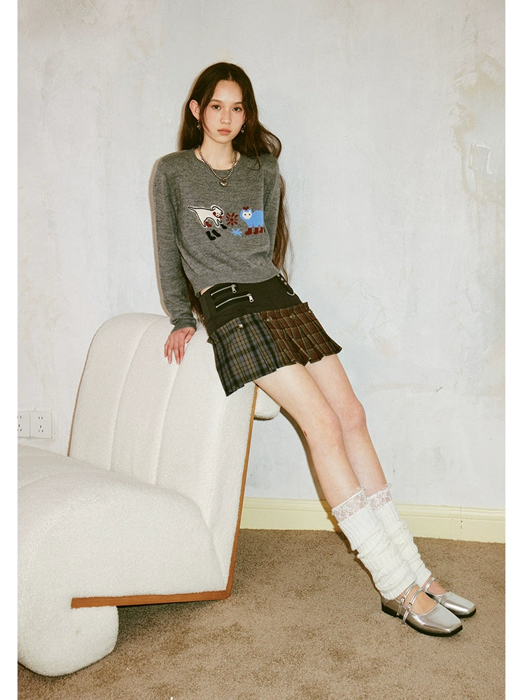 A-line pleated short skirt【s0000006420】 silk skirt luxurious