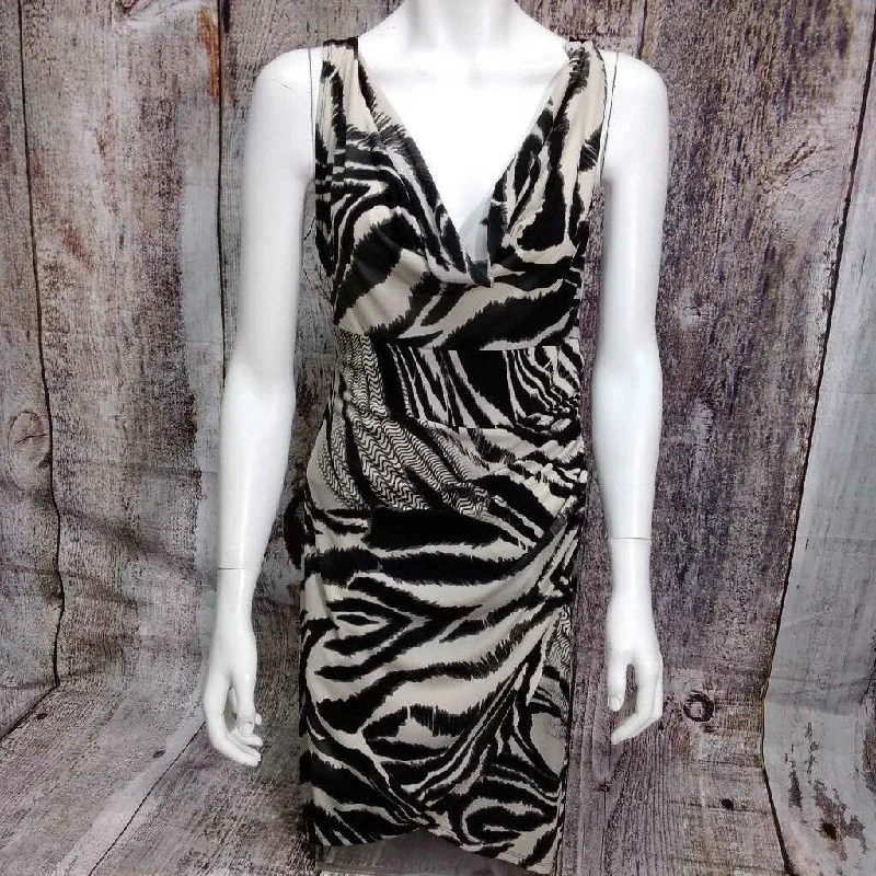 BISOU BISOU TAN BLACK PRINTED DRESS SIZE 6 TCC Tunics Fall fleece