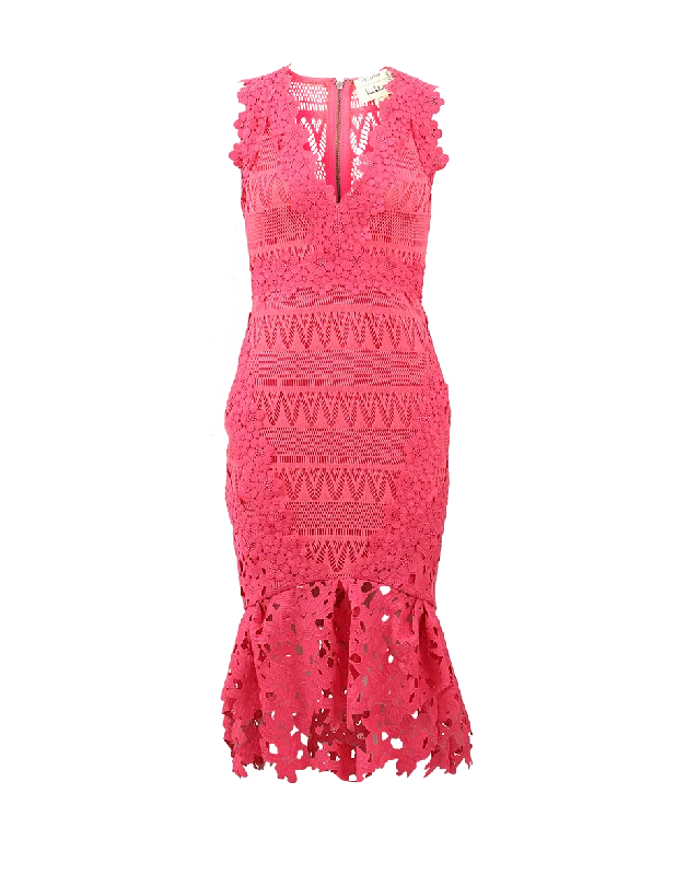 Lace Combo V-Neck Dress Tunics Mesh breathable