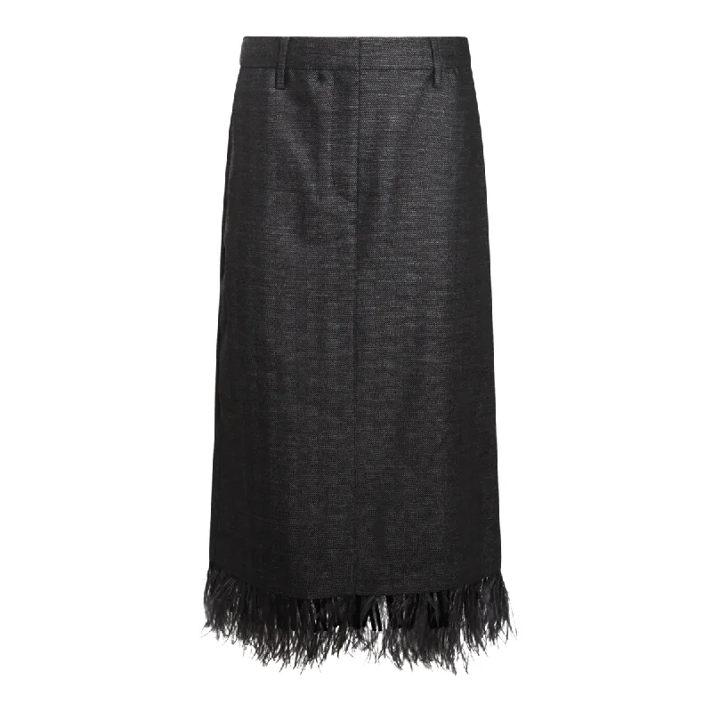 Brunello Cucinelli Skirts Anthracite slim fit skirt