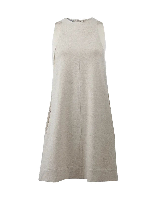 Stretch Jersey Dress Crew Neckline Casual