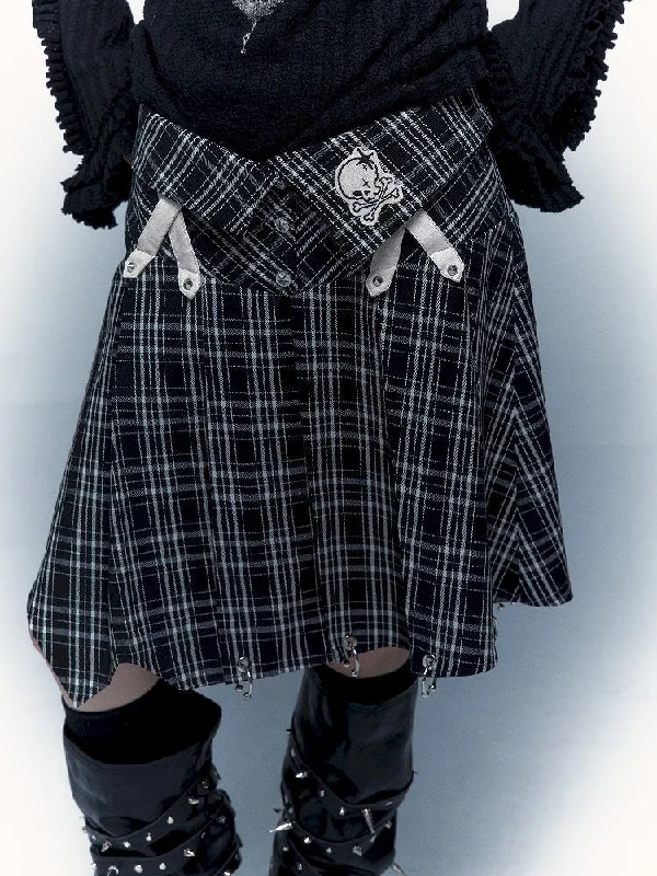 Peplum irregular pleated bustier midi skirt【s0000005970】 denim skirt classic