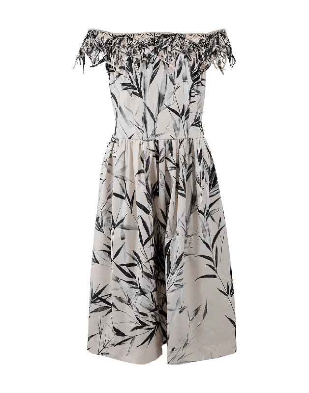 Bamboo Print Dress Tunics Trendy modern