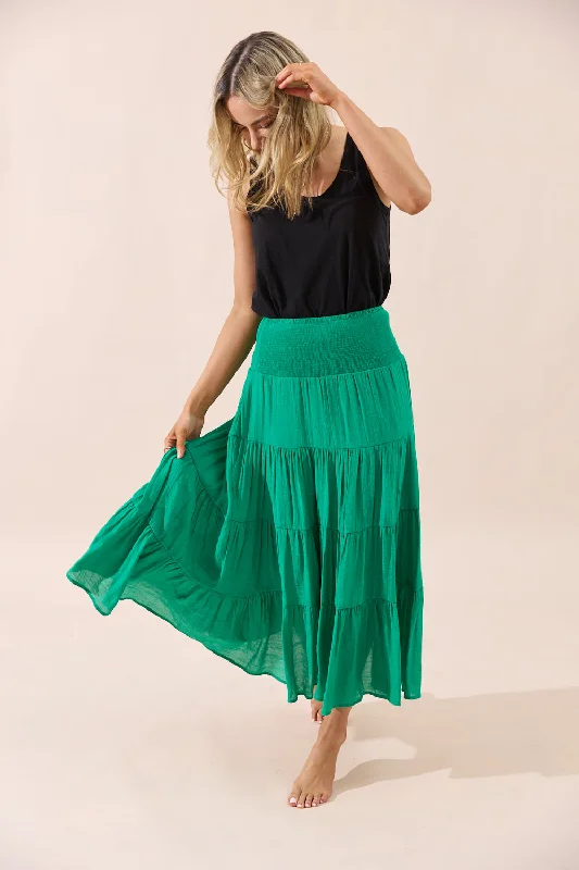Sunday Skirt - Green linen skirt airy