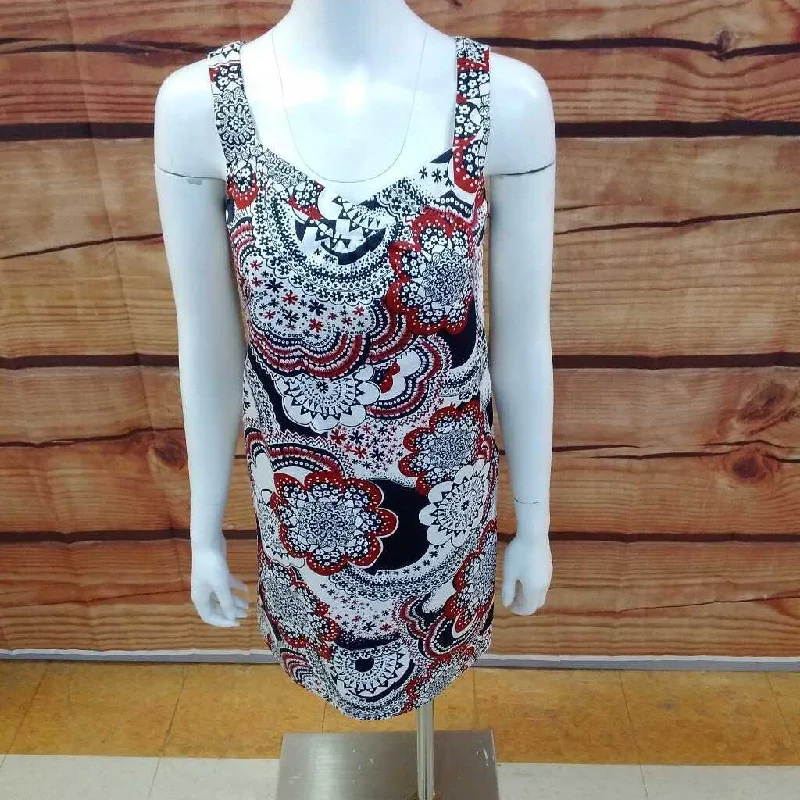 NWT LOFT RED WHITE BLACK DRESS SIZE 2 PETITE TCC Tunics Timeless classic