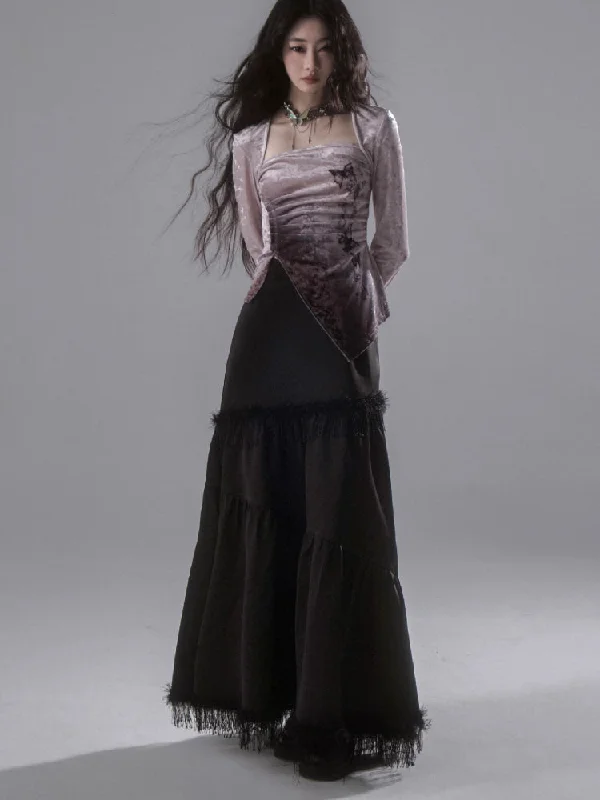 A-line irregular skirt【s0000006407】 linen skirt natural