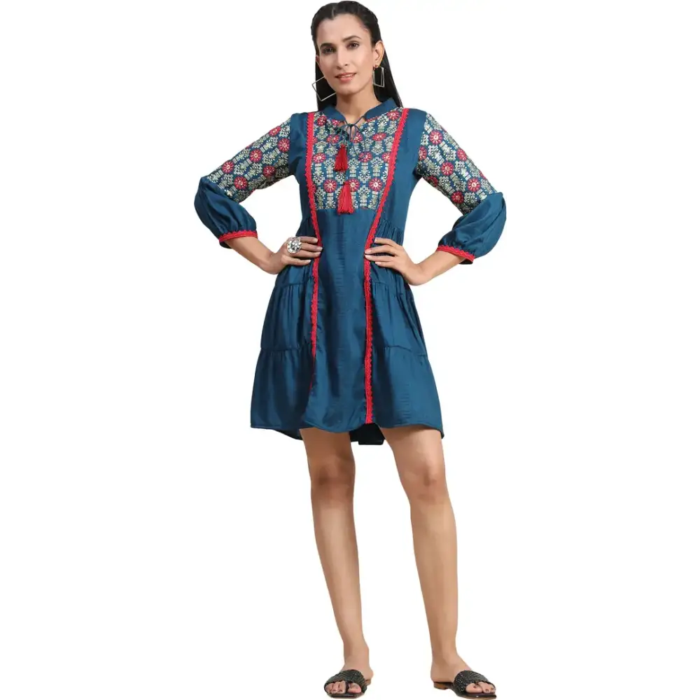 Stylish Fancy Designer Viscose Rayon Dresses For Women Tunics Long Elegant