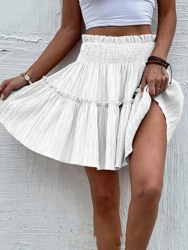 Women's Casual Plain Cake Short Skirt denim skirt stylish