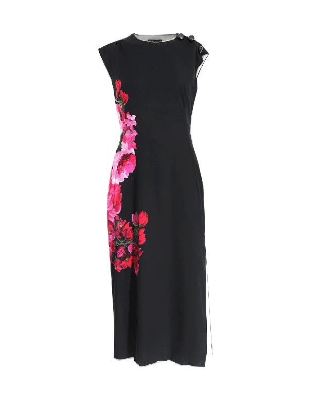 Floral Side Dress Tunics Short Trendy