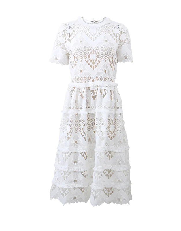 Benati Crochet Dress Maxi Flowy Bohemian