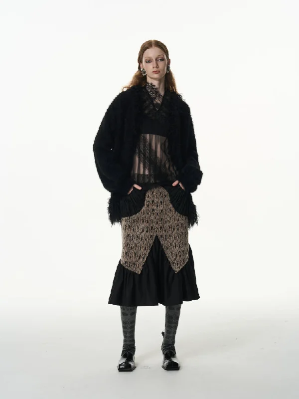 Patchwork tail skirt【s0000007322】 chiffon skirt airy