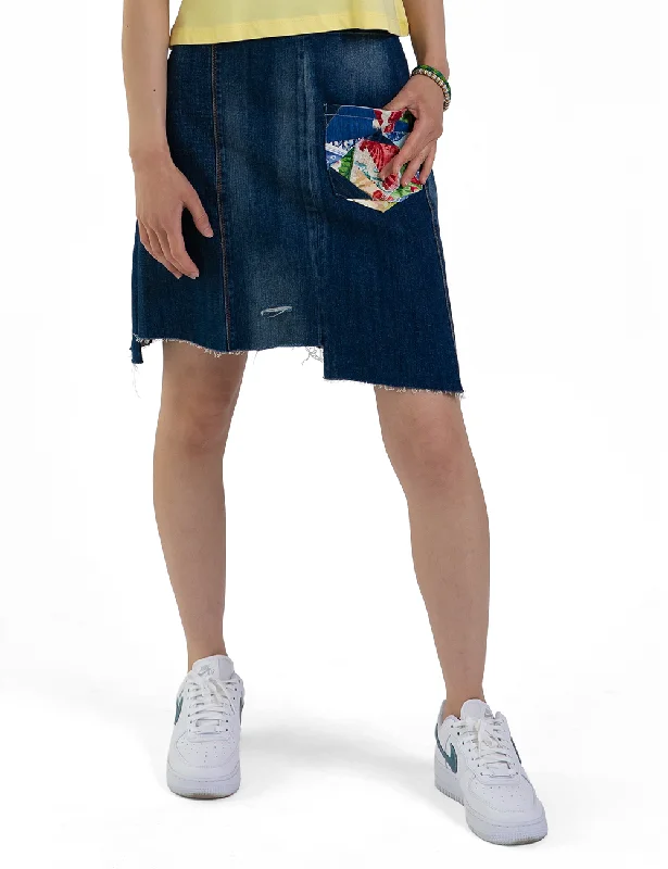 Patch Skirt casual skirt length