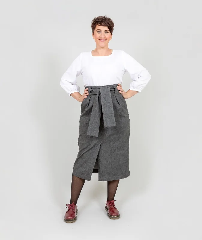 The "All Wrapped Up Skirt" - Grey chiffon skirt flowing