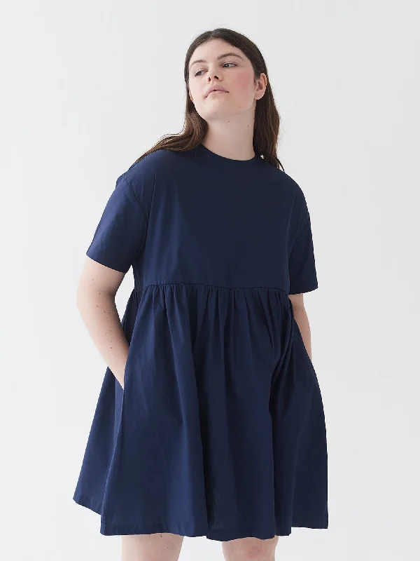 LO Woven Sally Dress - Navy Blue Tunics Designer luxury