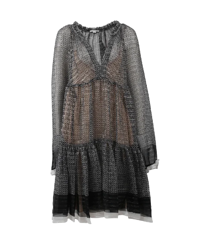 Lurex Peasant Dress Tunics Stylish elegant