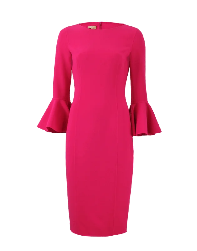 Bell Cuff Sheath Dress Boat Neckline Classic