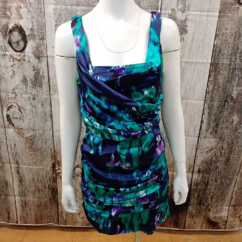 EXPRESS DESIGN STUDIO PURPLE MULTI DRESS SIZE 10 TCC Tunics Print Colorful