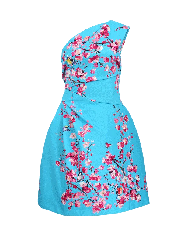 One Shoulder Floral Dress Tunics Versatile stylish