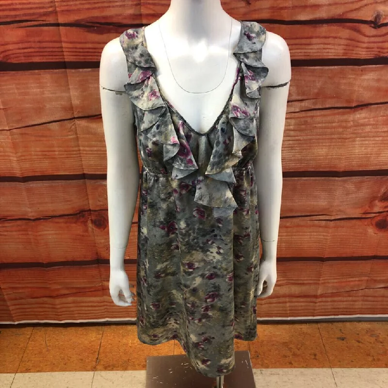 ANN TAYLOR LOFT GRAY MULTI DRESS SIZE 6 TCC Crew Neckline Casual