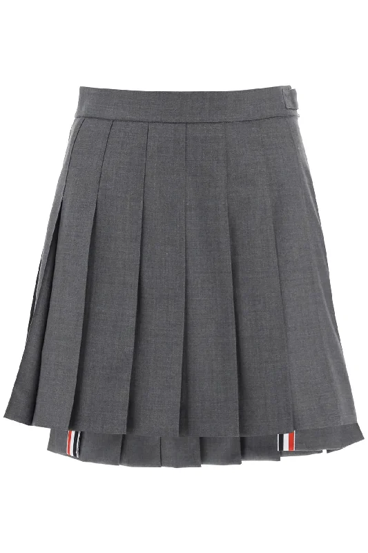 Wool Pleated Mini Skirt corduroy skirt durable