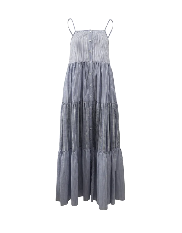 Tiered Striped Dress Tunics Silk luxurious