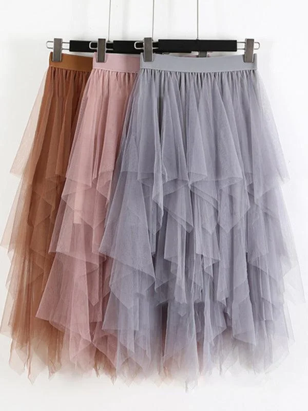Mesh Multilayered High Waist Fairy Skirt leather skirt durable