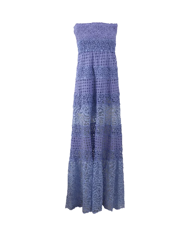 Long Strapless Dress Tunics Spring floral