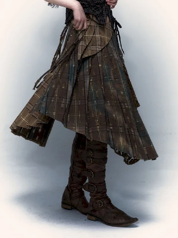 Patchwork Removable Two Wear Irregular Pleated Half Skirt【s0000008126】 wool skirt breathable