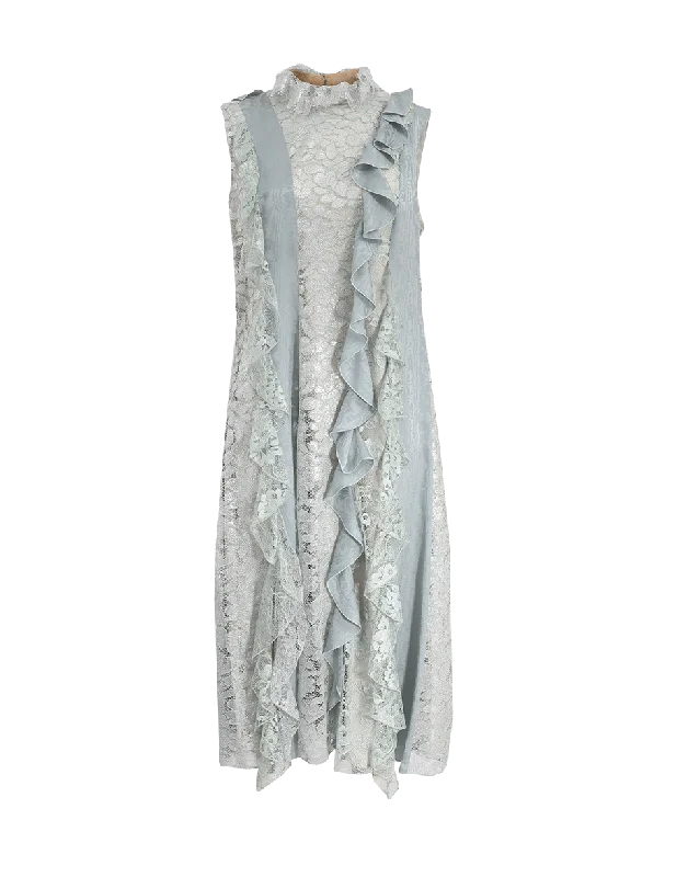 Ruffle Front Dress Tunics Wedding white